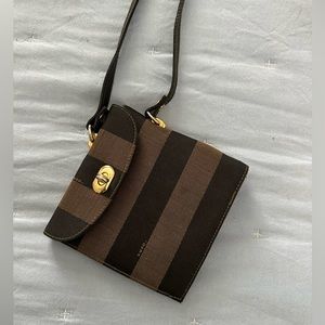 authentic vintage zucca stripe fendi mini crossbody!